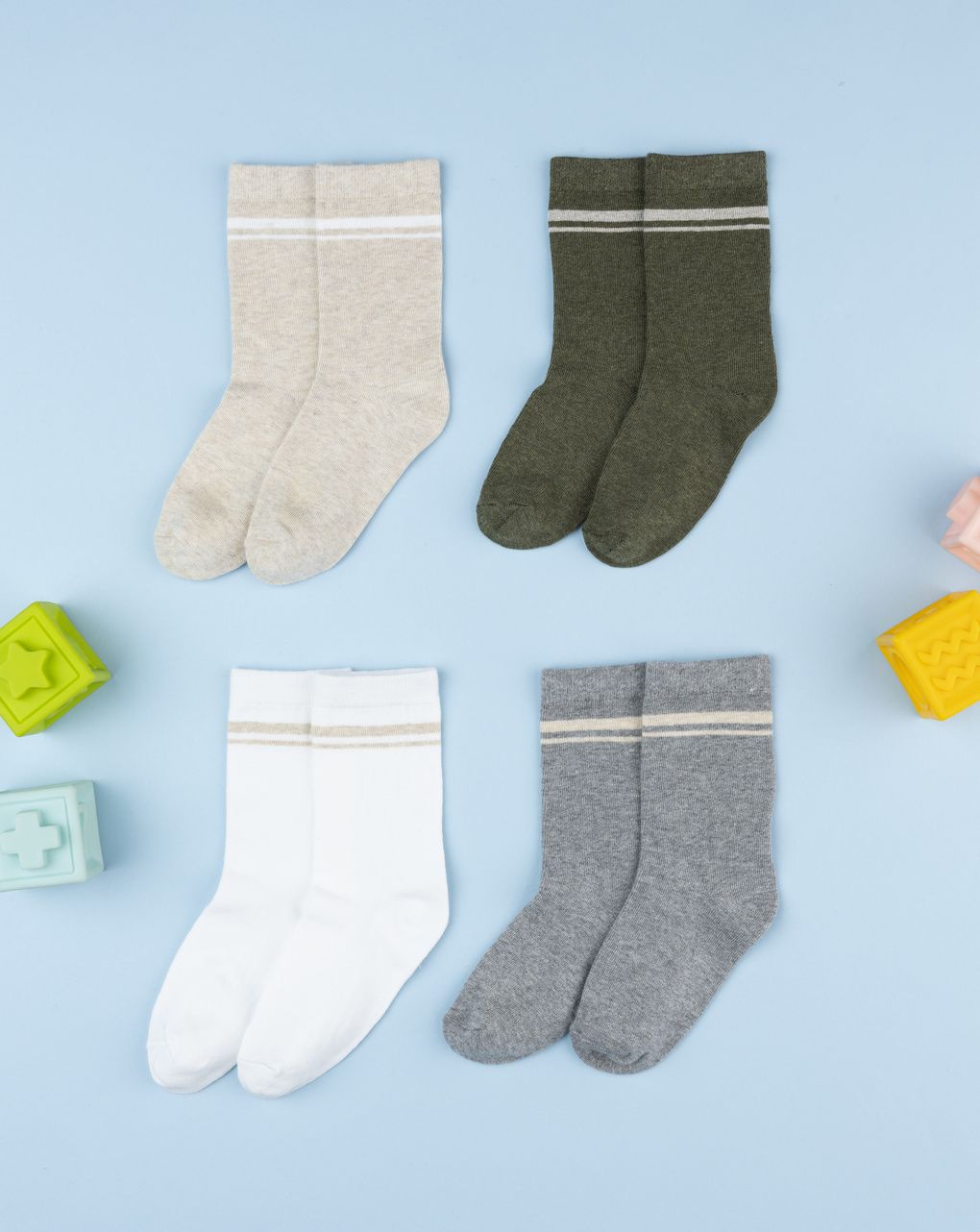 παιδικά καλτσάκια πακέτο x4 με ρίγα για αγόρι