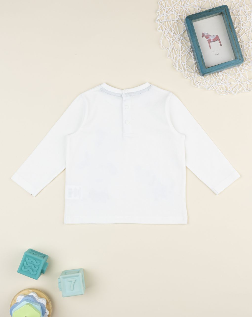 βρεφική μπλούζα λευκή με σκυλάκια για αγόρι - Prénatal