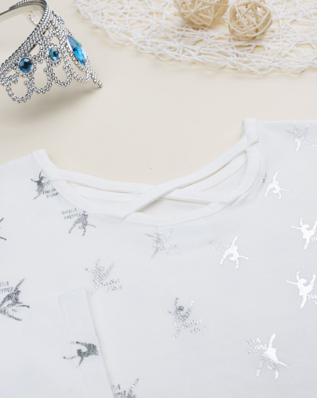 παιδική μπλούζα λευκή με μπαλερίνες για κορίτσι - Prénatal