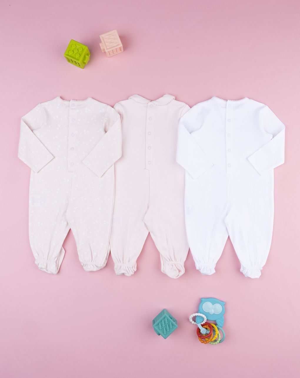 βρεφικό σετ φορμάκια με λαγουδάκια πακέτο x3 για κορίτσι - Prénatal