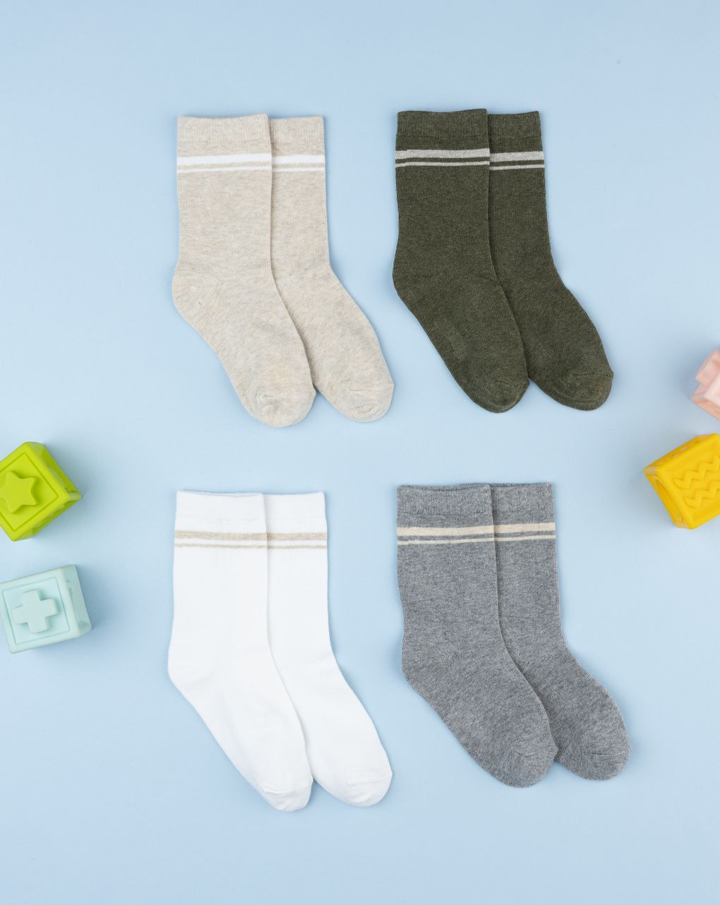 παιδικά καλτσάκια πακέτο x4 με ρίγα για αγόρι - Prénatal