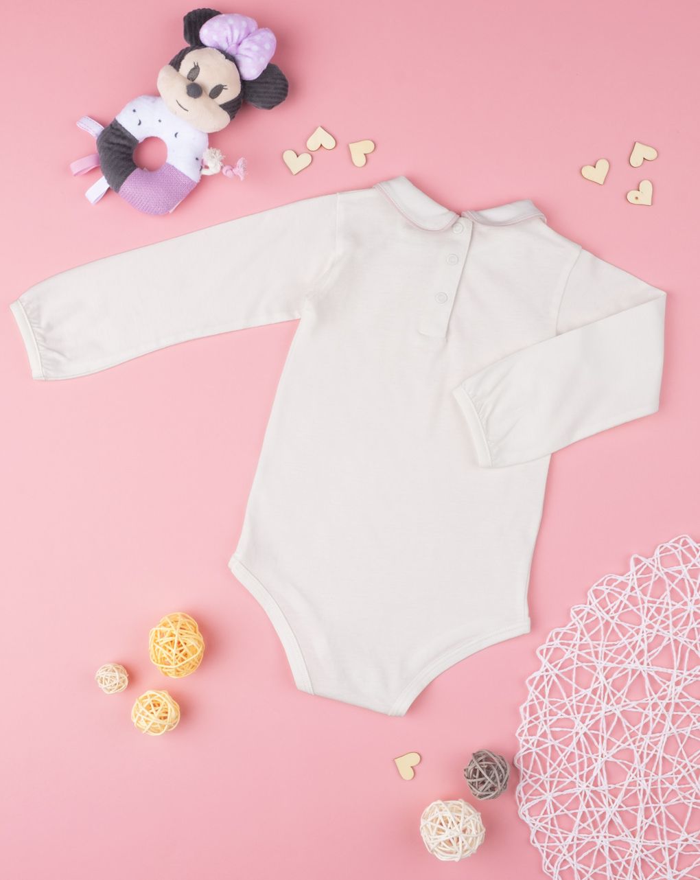 βρεφικό κορμάκι λευκό με λουλούδια για κορίτσι - Prénatal