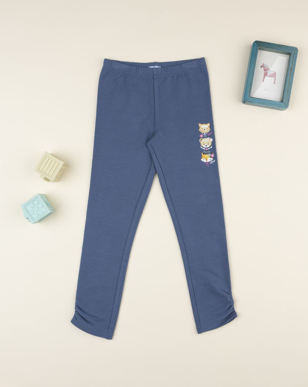 παιδικό κολάν μπλε με ζωάκια για κορίτσι