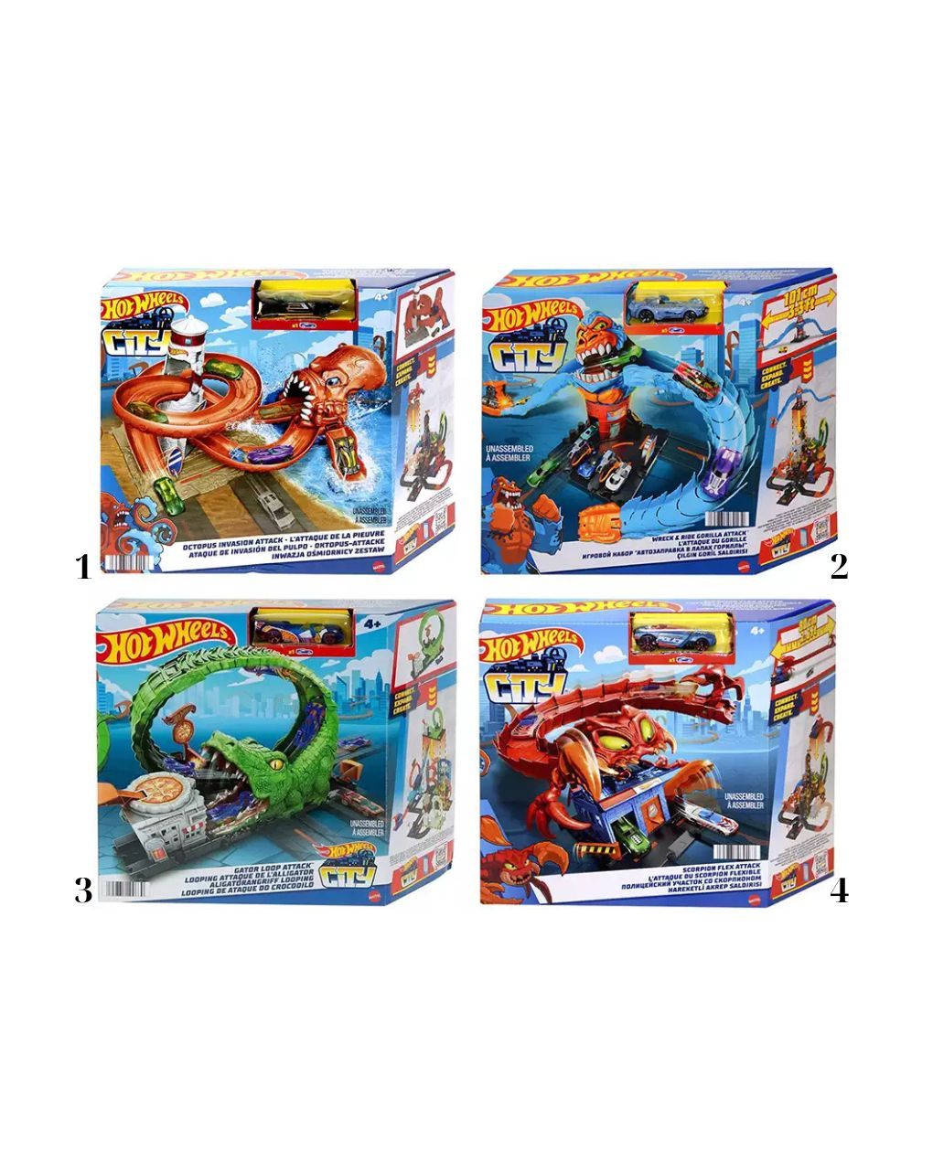 Mattel hot wheels πίστες city με θηρία hdr29 (σχέδια) - Hot wheels