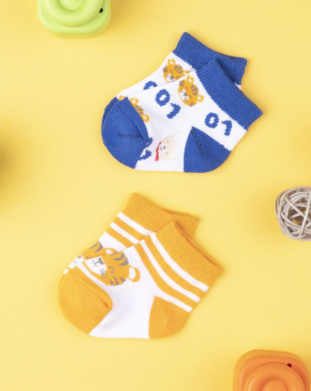 βρεφικά καλτσάκια με λιονταράκια πακέτο x2 για αγόρι - Prénatal