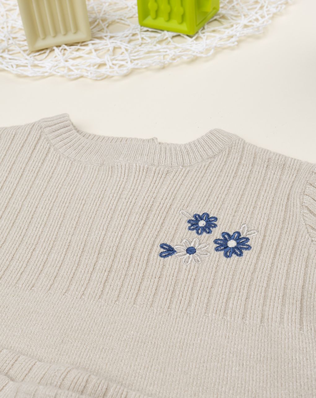 βρεφικό σετ μπλούζα και κολάν μπεζ με λουλούδια για κορίτσι - Prénatal