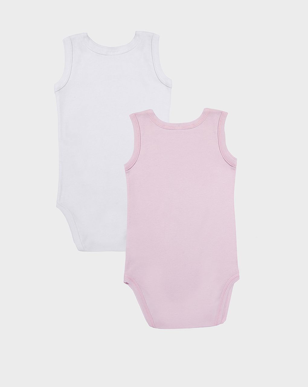 βρεφικά κορμάκια πακέτο x2 λευκό/ροζ για κορίτσι - Prénatal