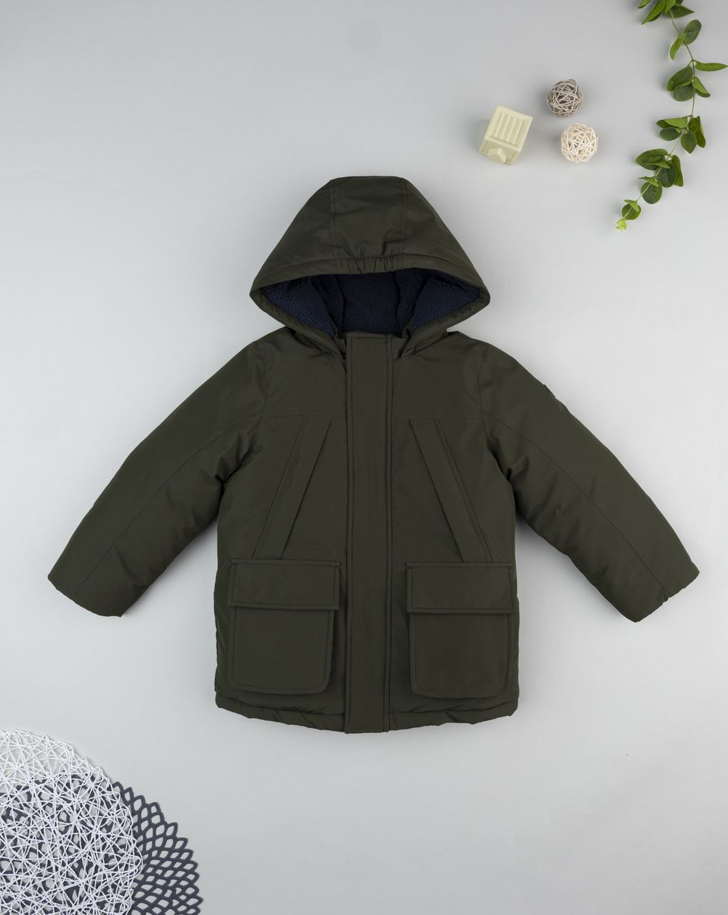 παιδικό μπουφάν χακί για αγόρι