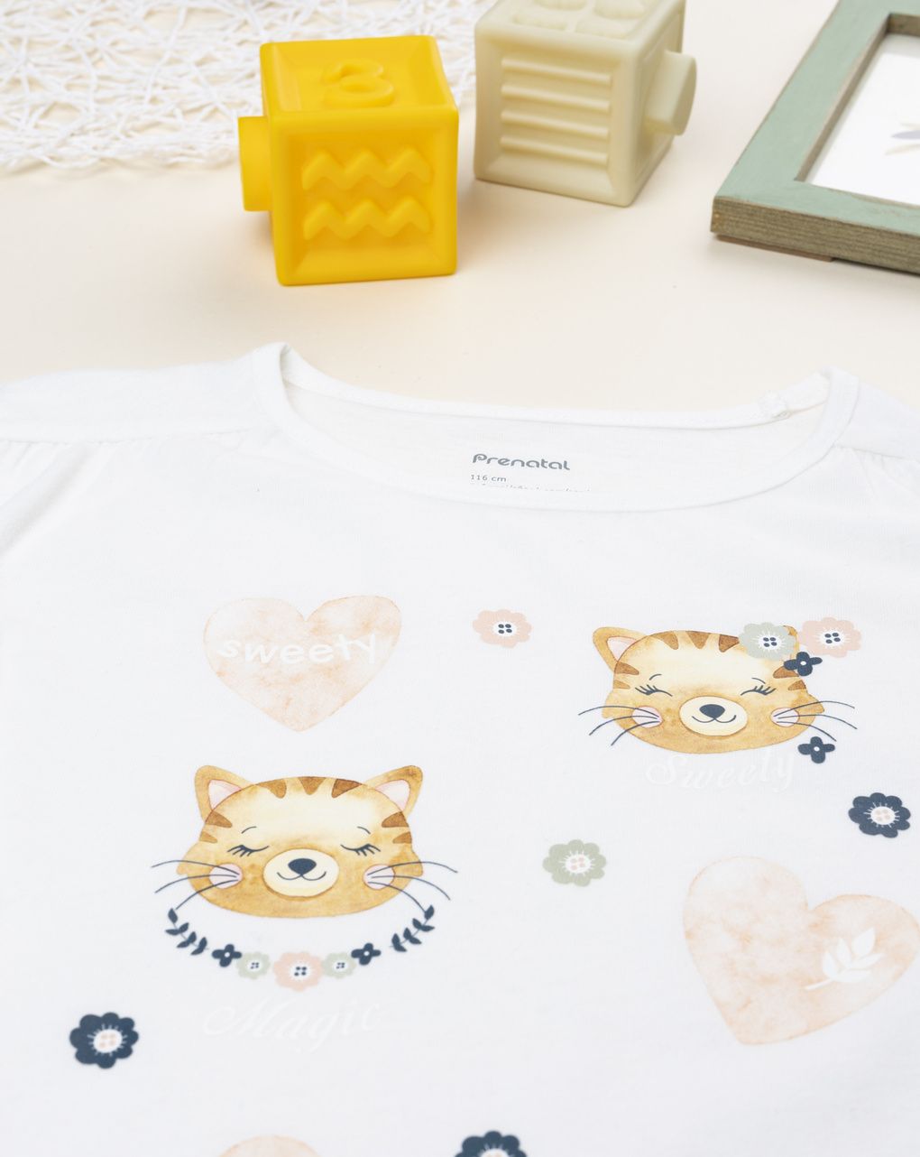 παιδική μπλούζα λευκή με τιγράκια για κορίτσι - Prénatal