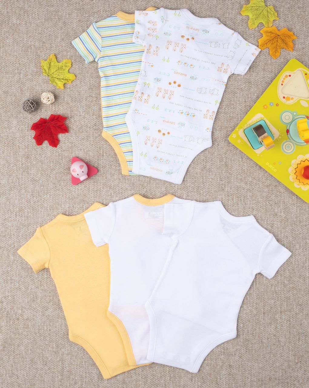 βρεφικά κορμάκια πακέτο x5 με ζωάκια για αγόρι - Prénatal