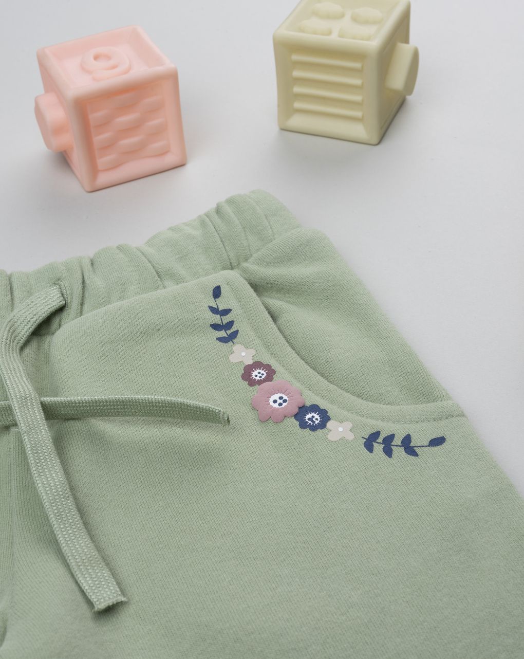 παιδικό παντελόνι φόρμας φιστικί με λουλούδια για κορίτσι - Prénatal