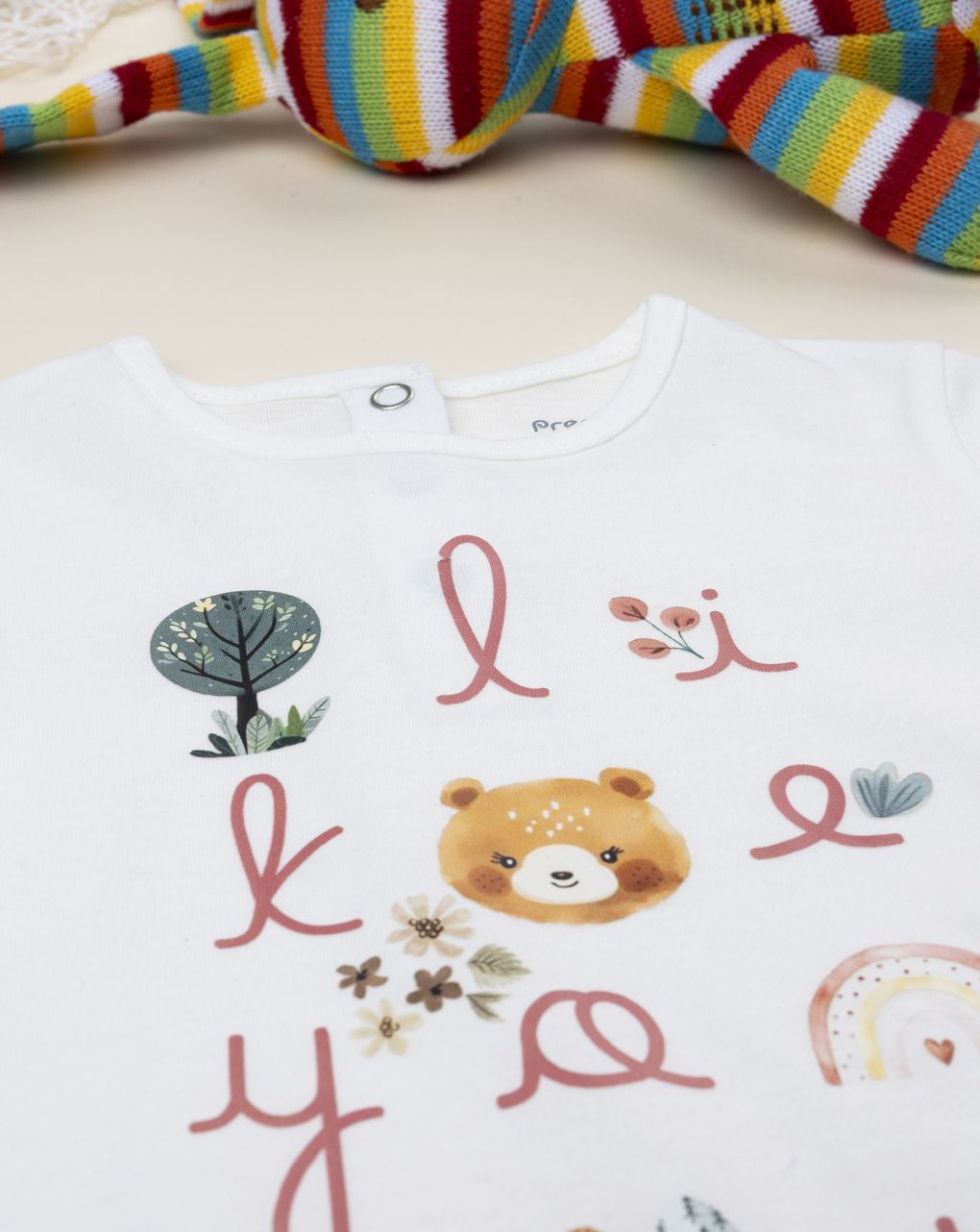 βρεφική μπλούζα λευκή wood για κορίτσι - Prénatal