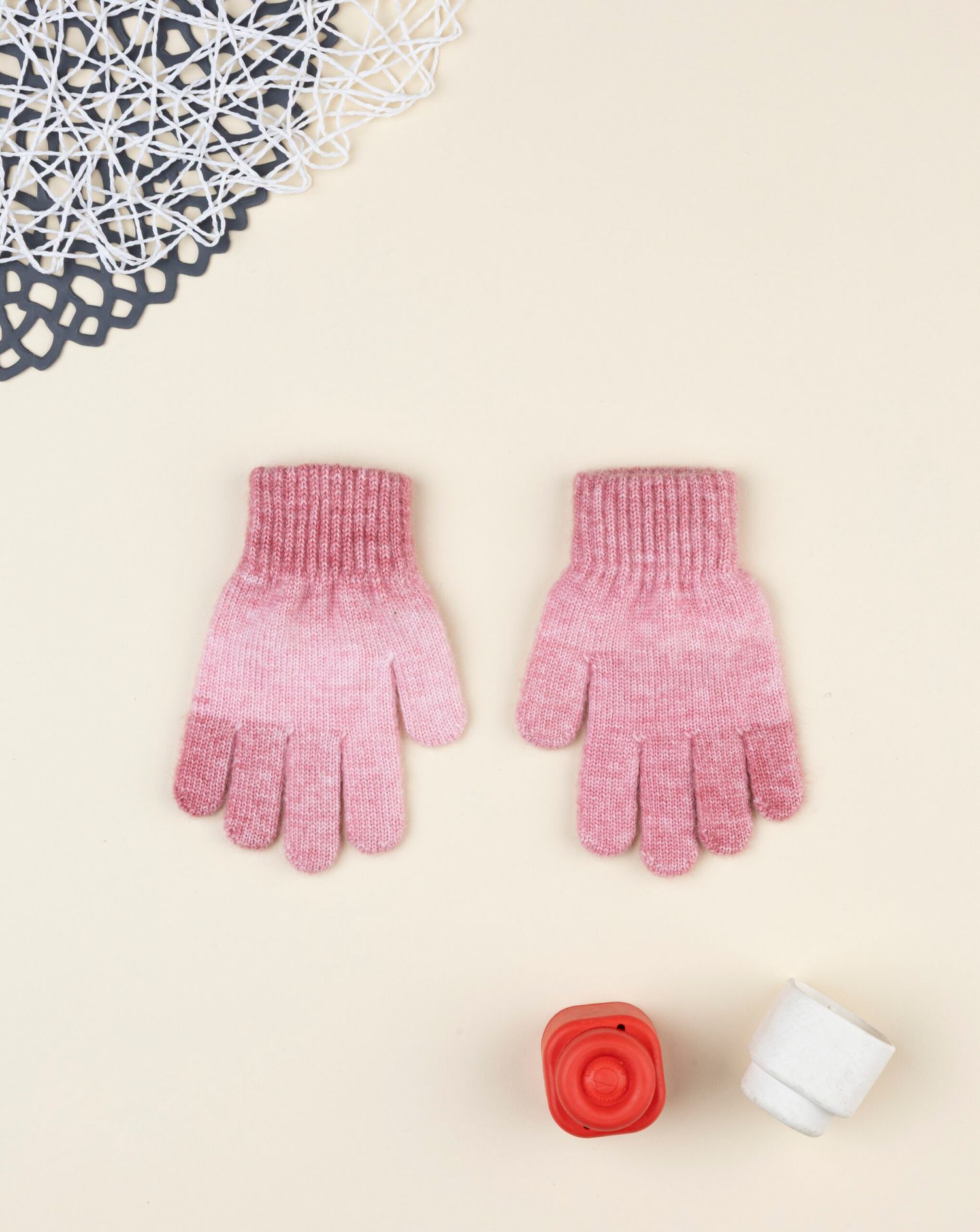 παιδικά γάντια ροζ με καρδούλα για κορίτσι - Prénatal