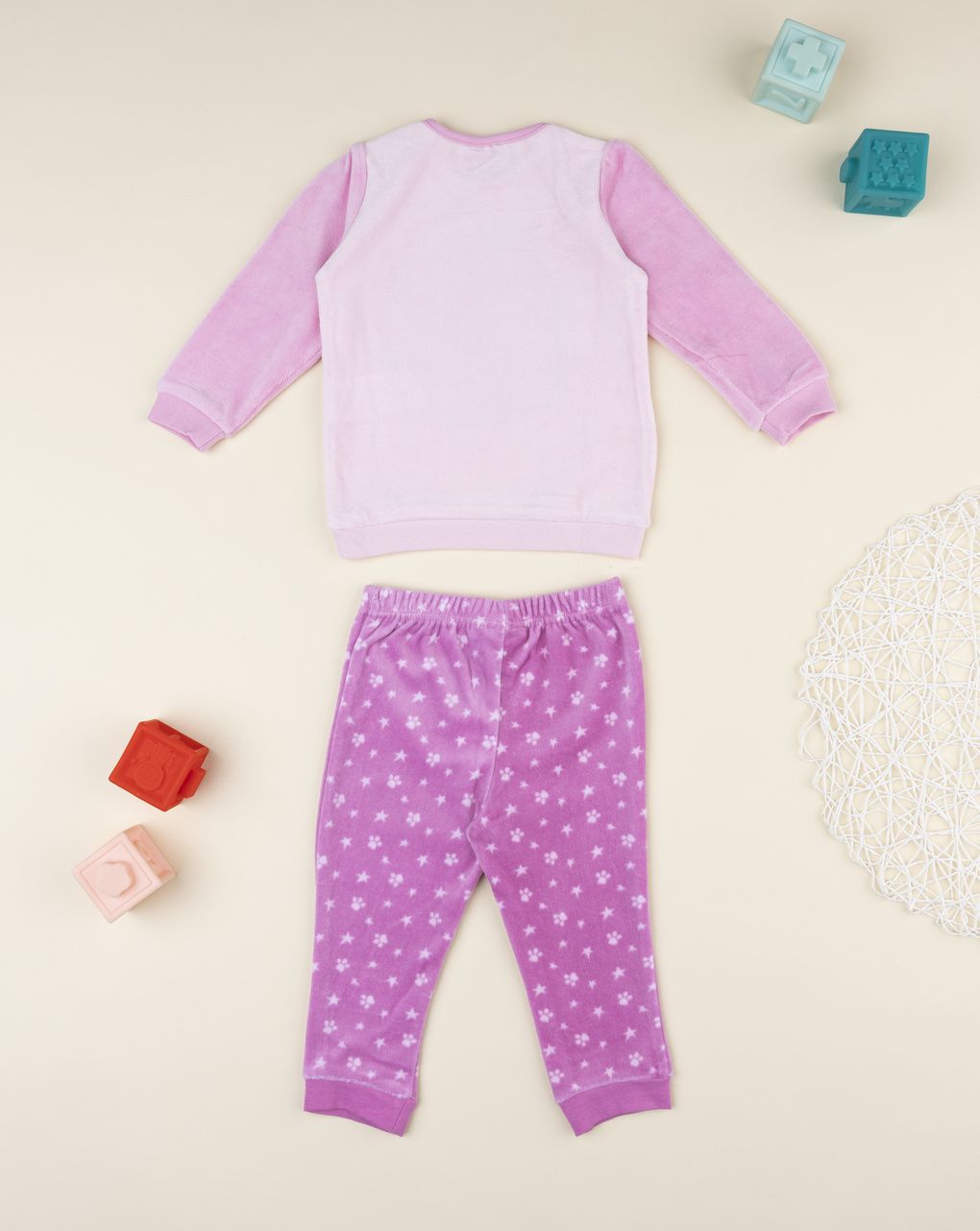 βρεφική πιτζάμα σενίλ ροζ/φούξια skye για κορίτσι - Prénatal