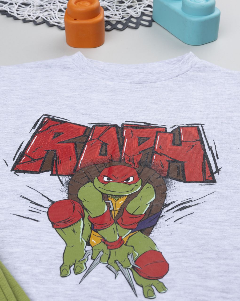 παιδική πιτζάμα γκρι/χακί ninja turtles για αγόρι - Prénatal