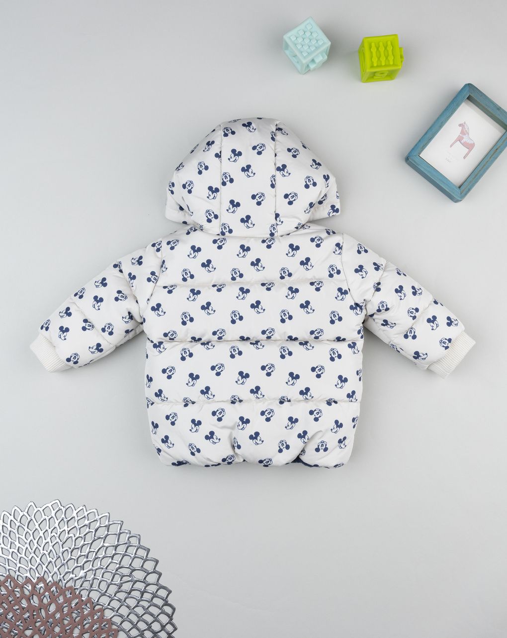 βρεφικό μπουφάν puffer λευκό mickey για αγόρι - Prénatal