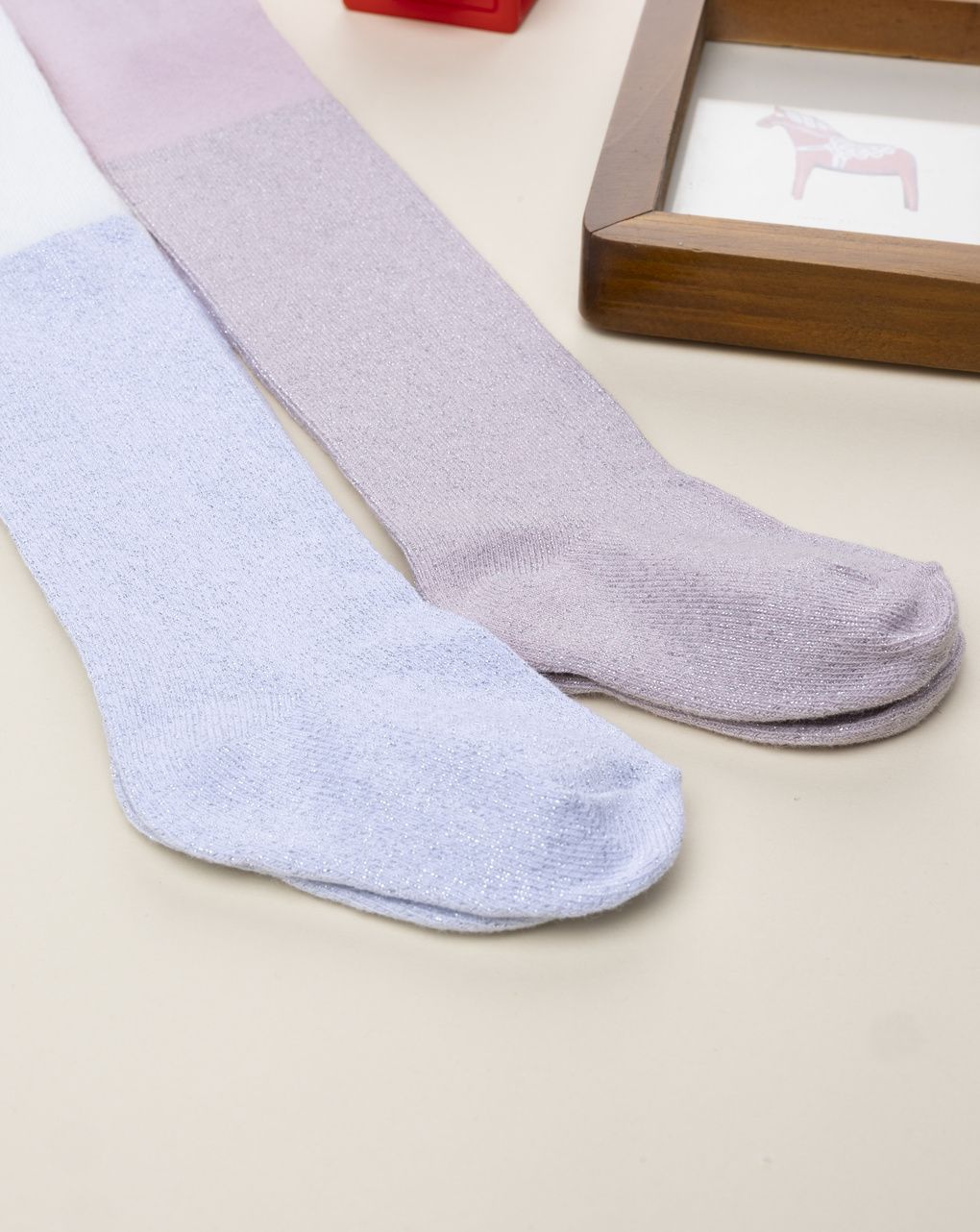 βρεφικά καλσόν πακέτο x2 με lurex για κορίτσι - Prénatal