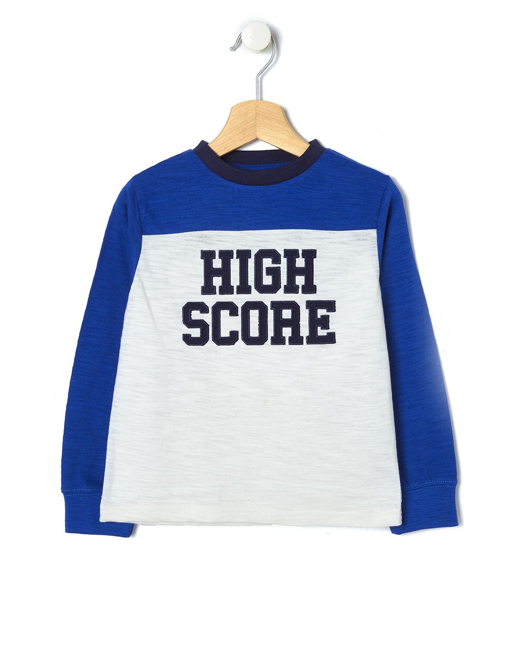 παιδική μπλούζα μπλε/λευκή high score για αγόρι