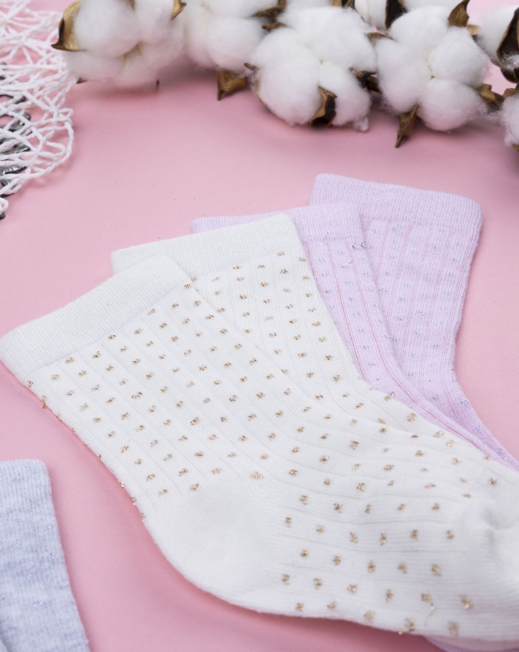 βρεφικά καλτσάκια πακέτο x4 πουά για κορίτσι - Prénatal