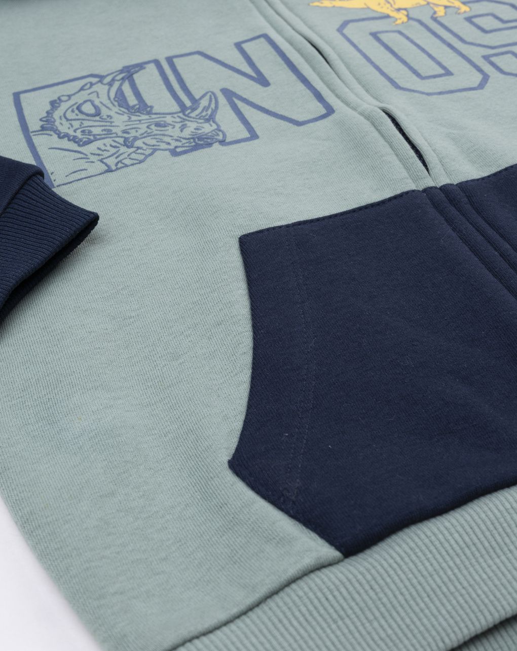 παιδική ζακέτα φούτερ χακί dinos για αγόρι - Prénatal