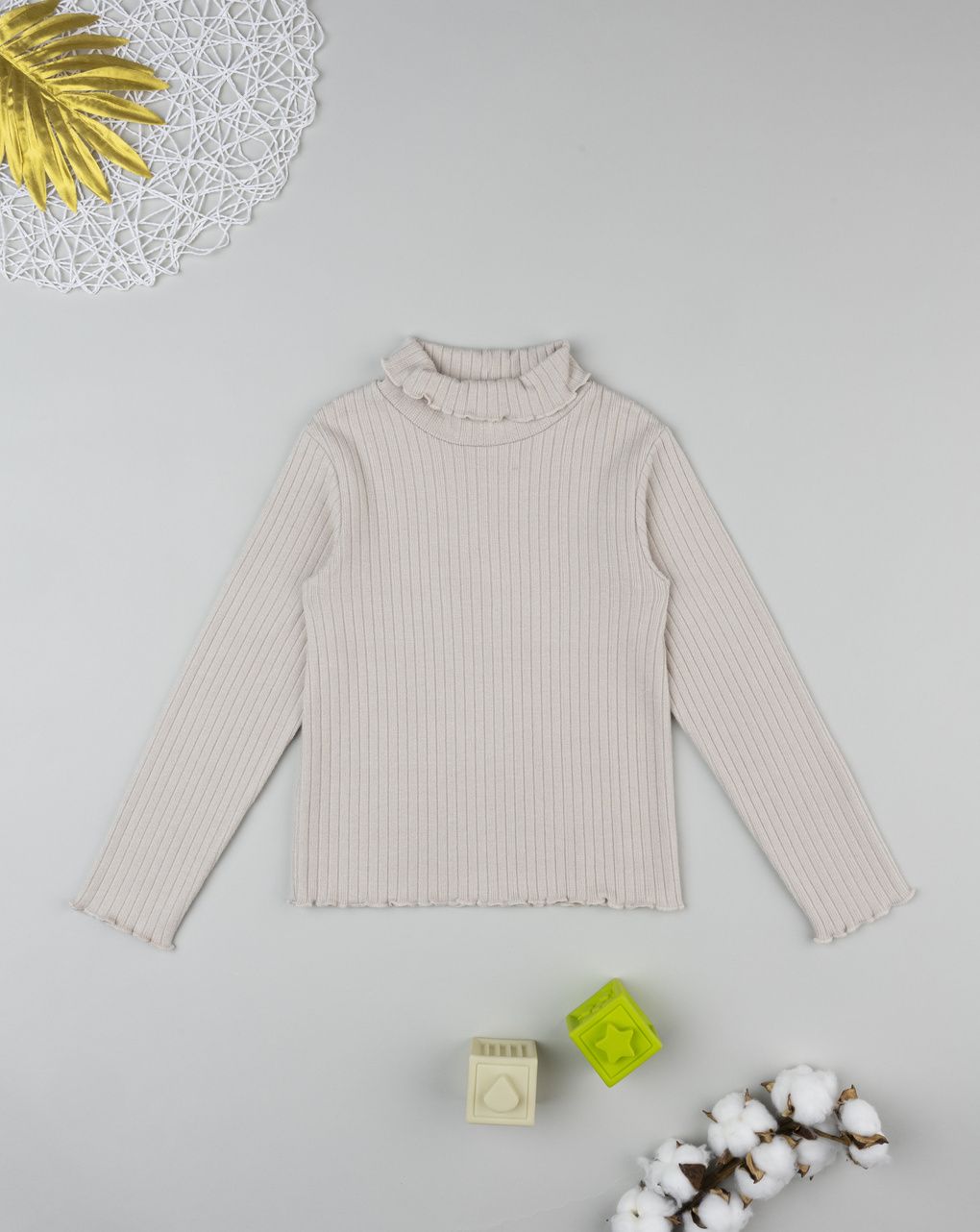 παιδική μπλούζα μπεζ με ζιβάγκο για κορίτσι