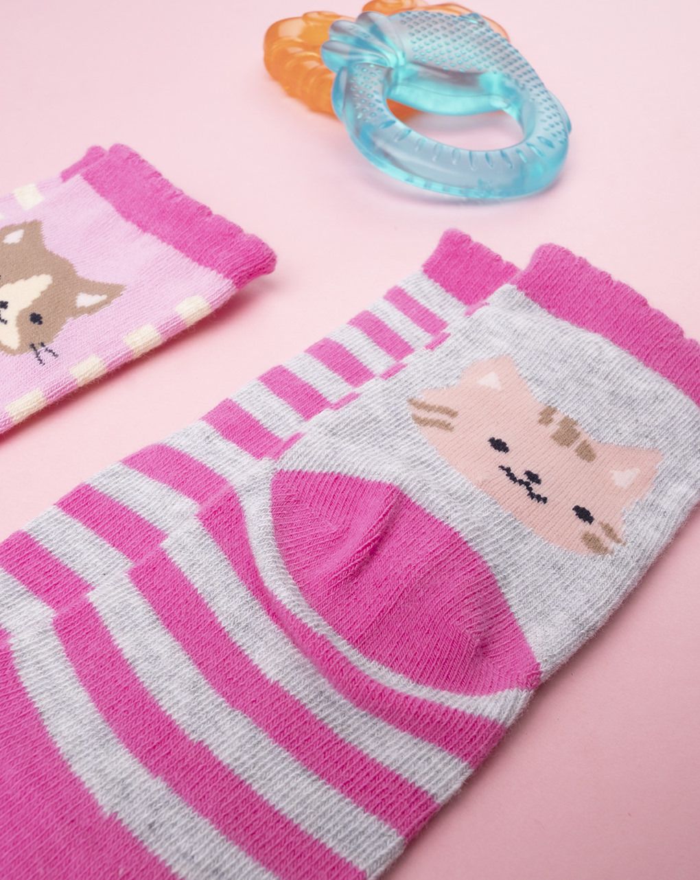 βρεφικές κάλτσες με γατάκια πακέτο x4 για κορίτσι - Prénatal