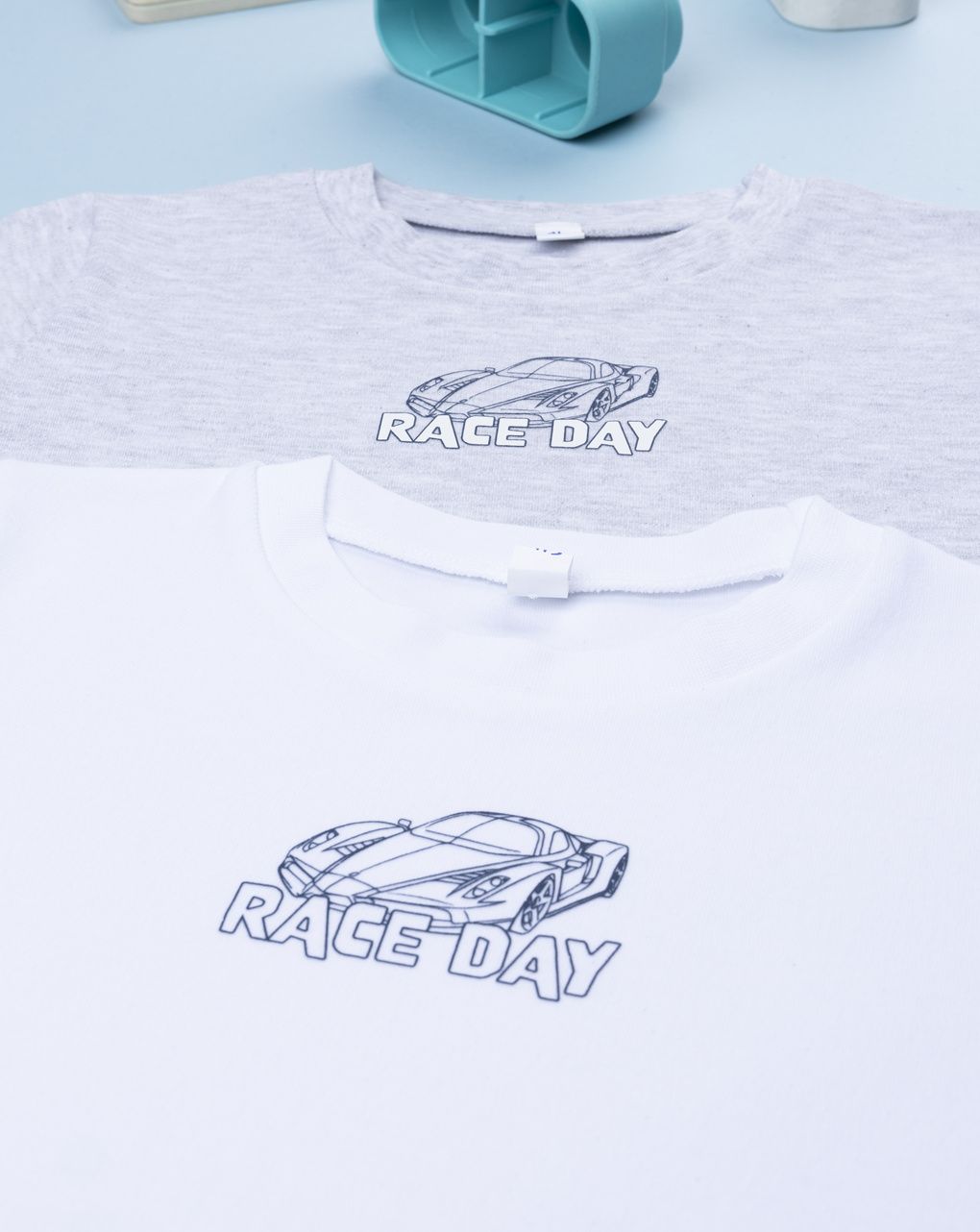 παιδικά φανελάκια λευκό/γκρι race day για αγόρι - Prénatal