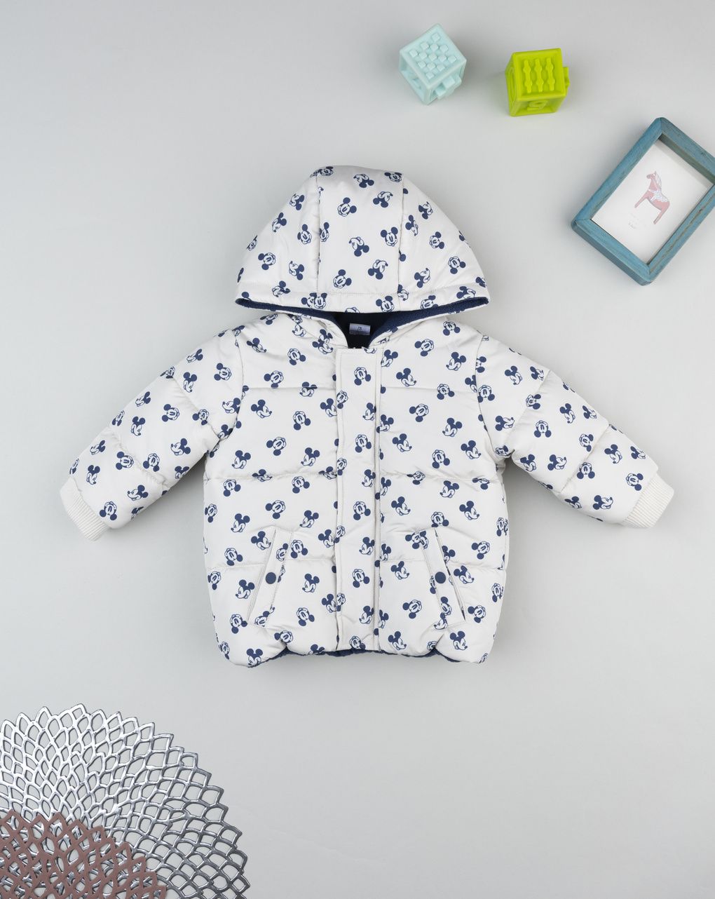 βρεφικό μπουφάν puffer λευκό mickey για αγόρι - Prénatal