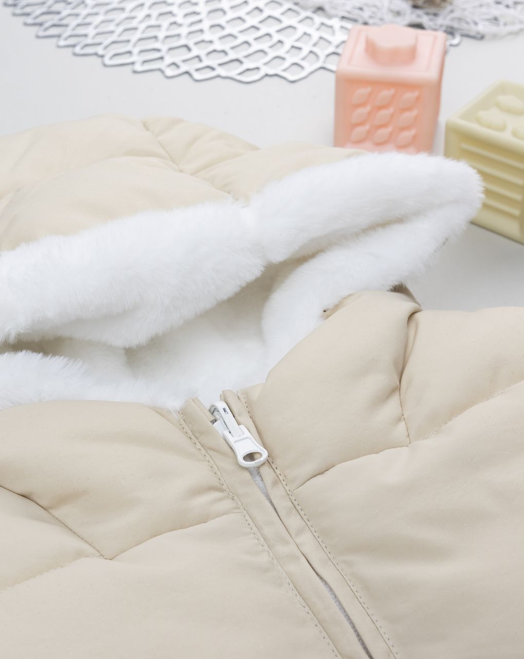 βρεφικό μπουφάν puffer μπεζ για κορίτσι - Prénatal