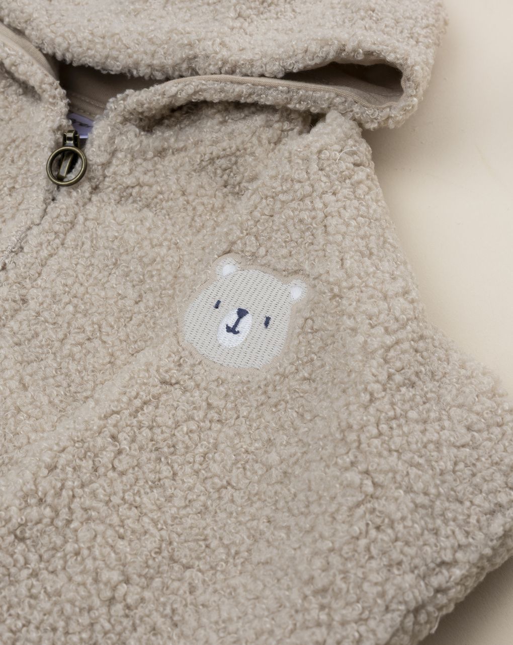 βρεφική ζακέτα μπουκλέ με αρκουδάκι για αγόρι - Prénatal