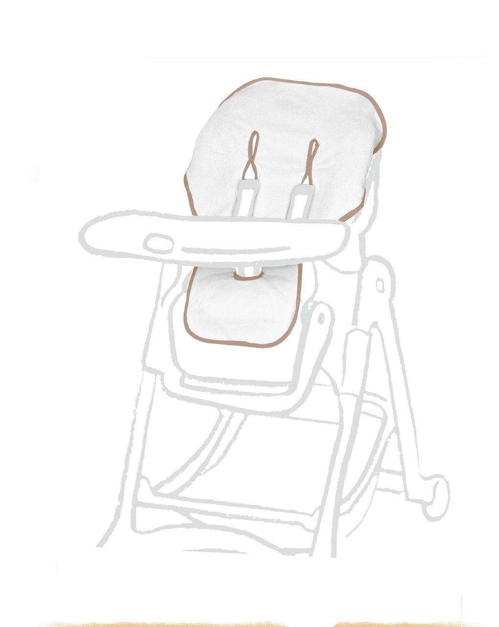 Giordani κάλυμμα πετσετέ για καρεκλάκι φαγητού λευκό/γκρι - Giordani