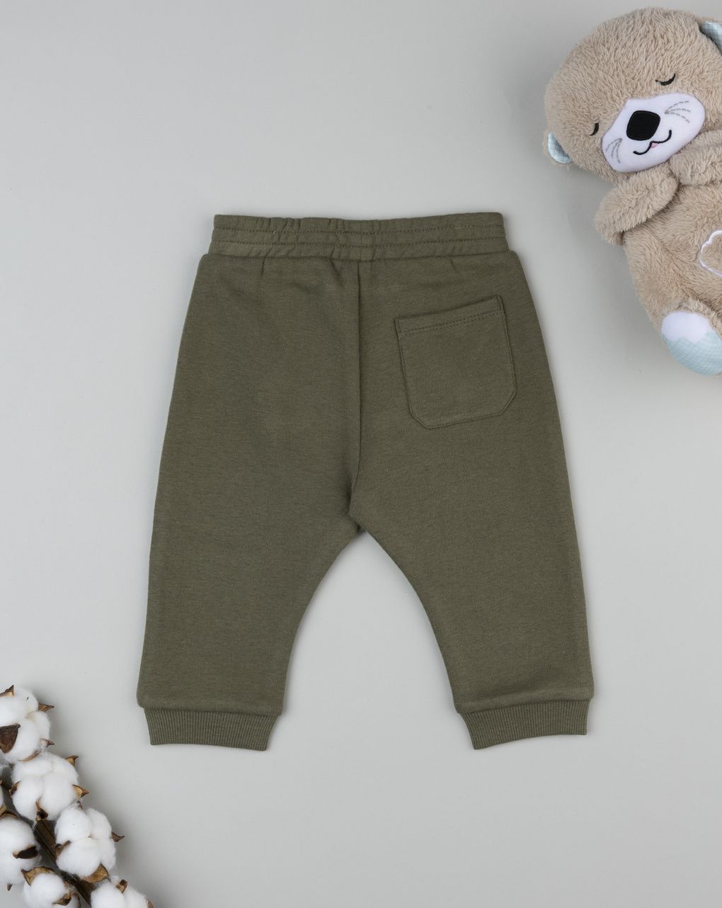 βρεφικό παντελόνι φόρμας χακί με αρκουδάκια για αγόρι - Prénatal