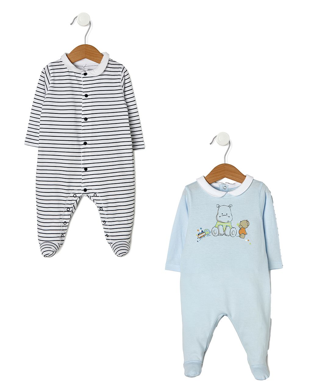 βρεφικά φορμάκια πακέτο x2 ριγέ/αρκουδάκια για αγόρι - Prénatal