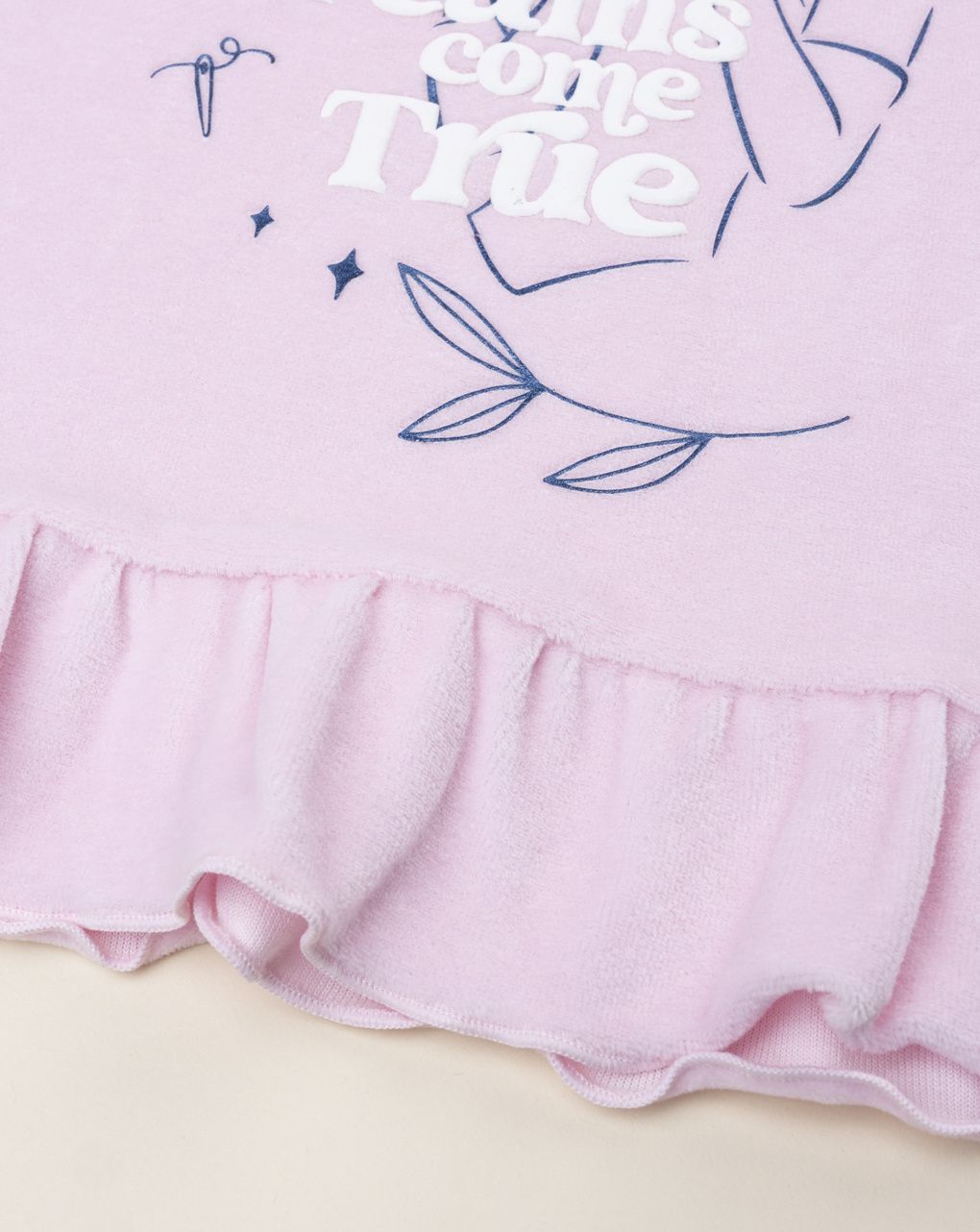 παιδική πιτζάμα σενίλ ροζ σταχτοπούτα για κορίτσι - Prénatal