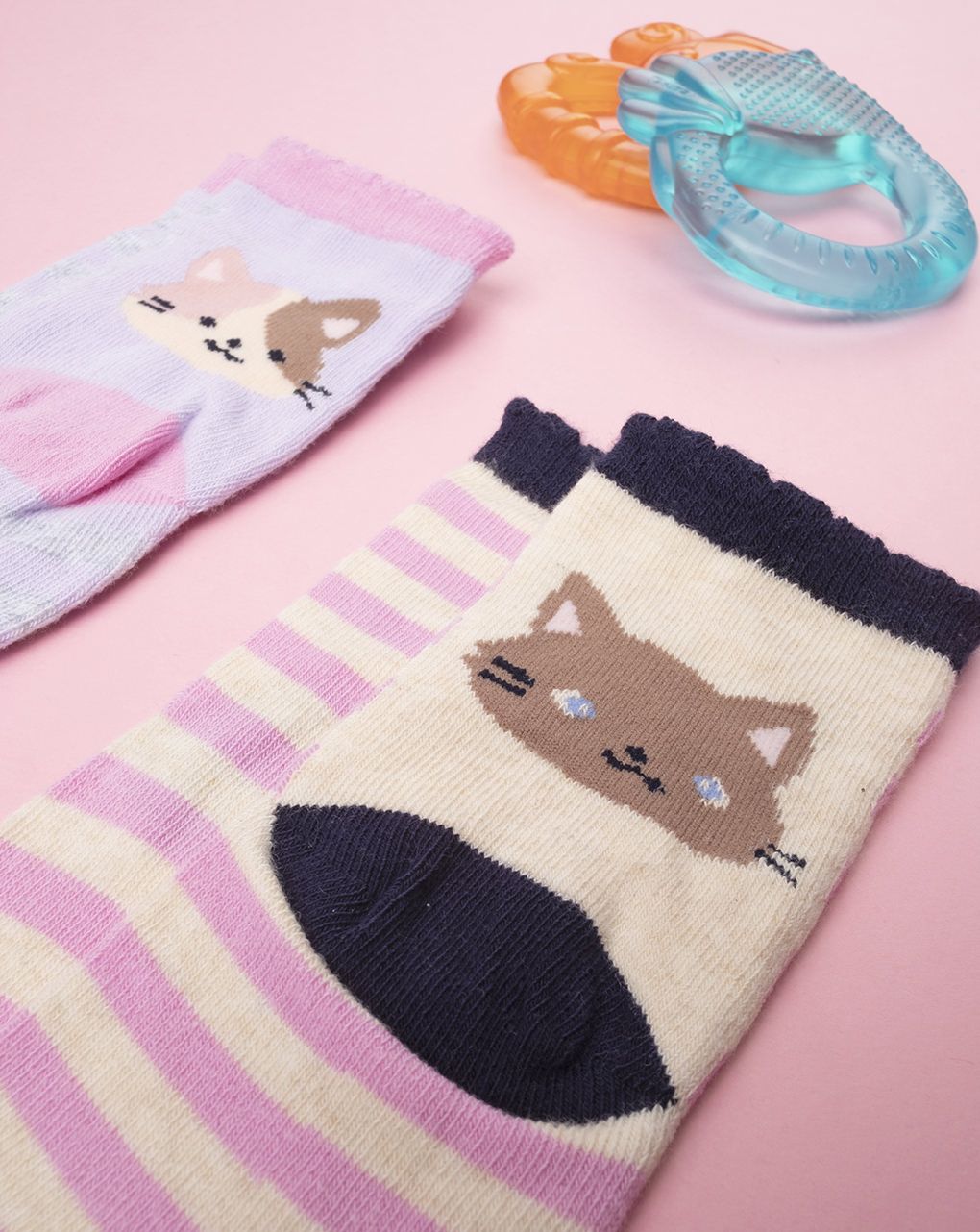 βρεφικές κάλτσες με γατάκια πακέτο x4 για κορίτσι - Prénatal