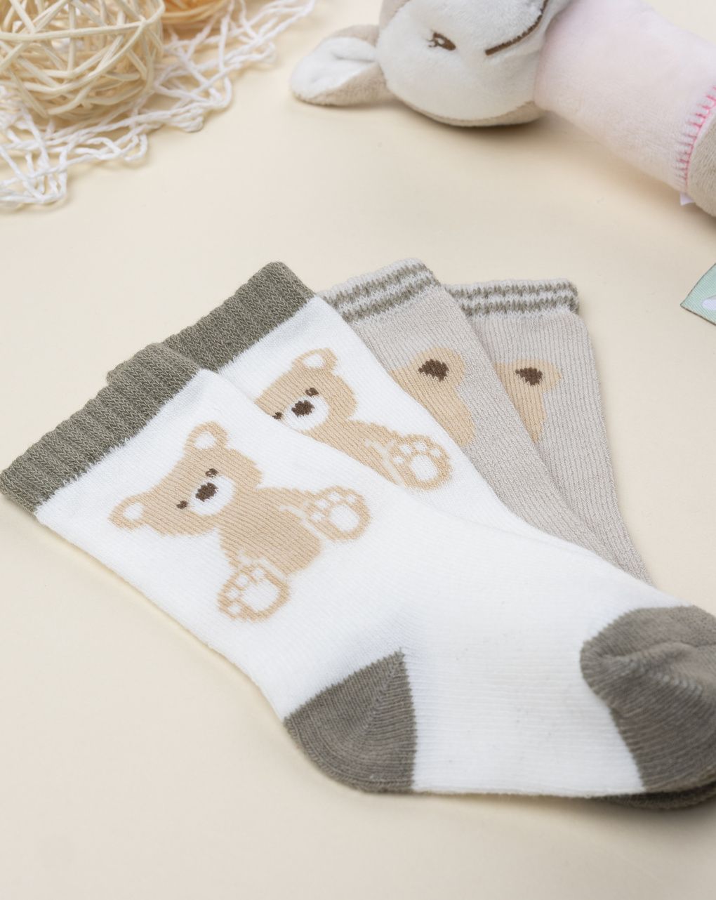 βρεφικά καλτσάκια με αρκουδάκια πακέτο x2 για αγόρι - Prénatal
