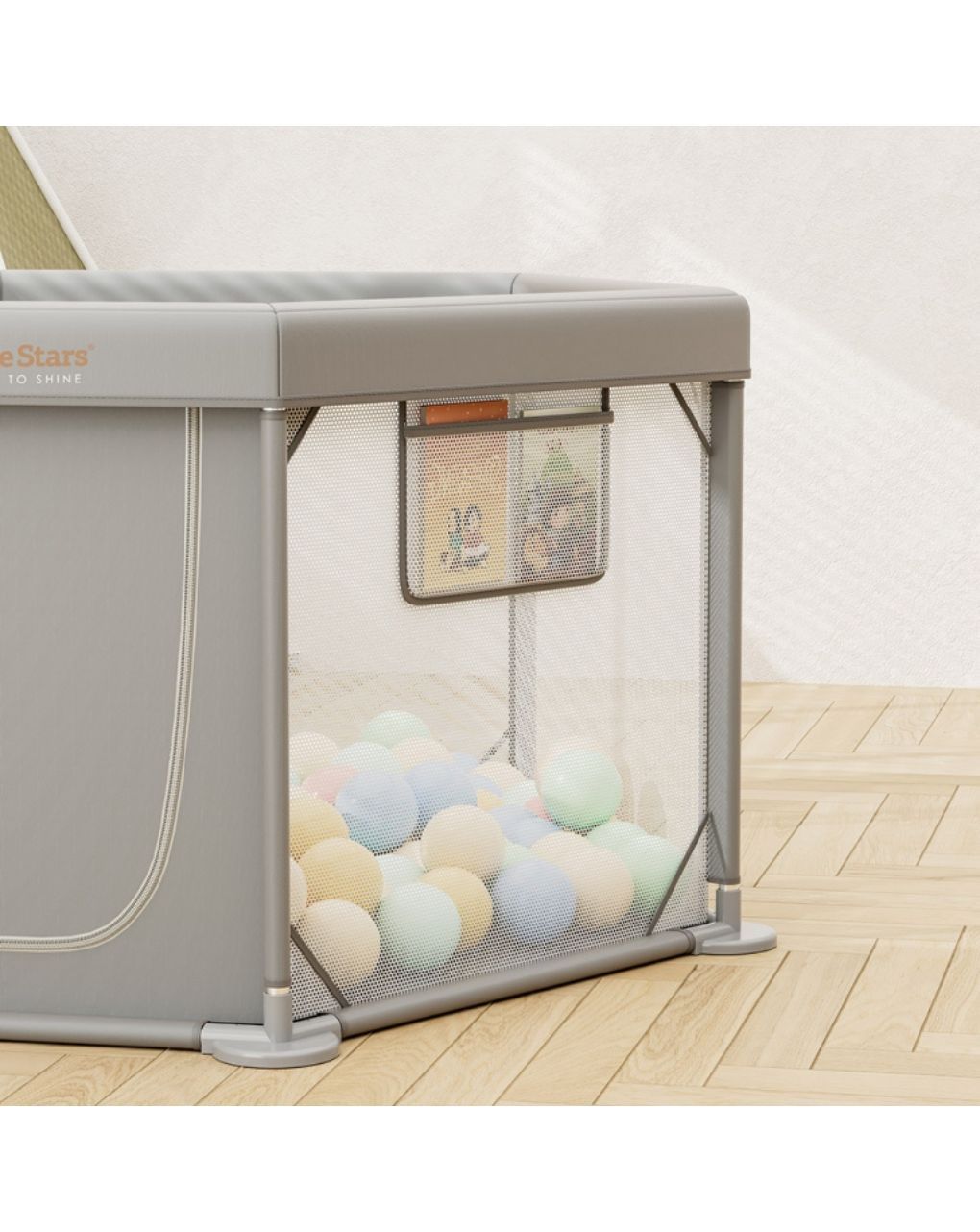 Bebe stars παρκοκρέβατο πολύγωνο nestilo grey 889-100 - Bebe Stars