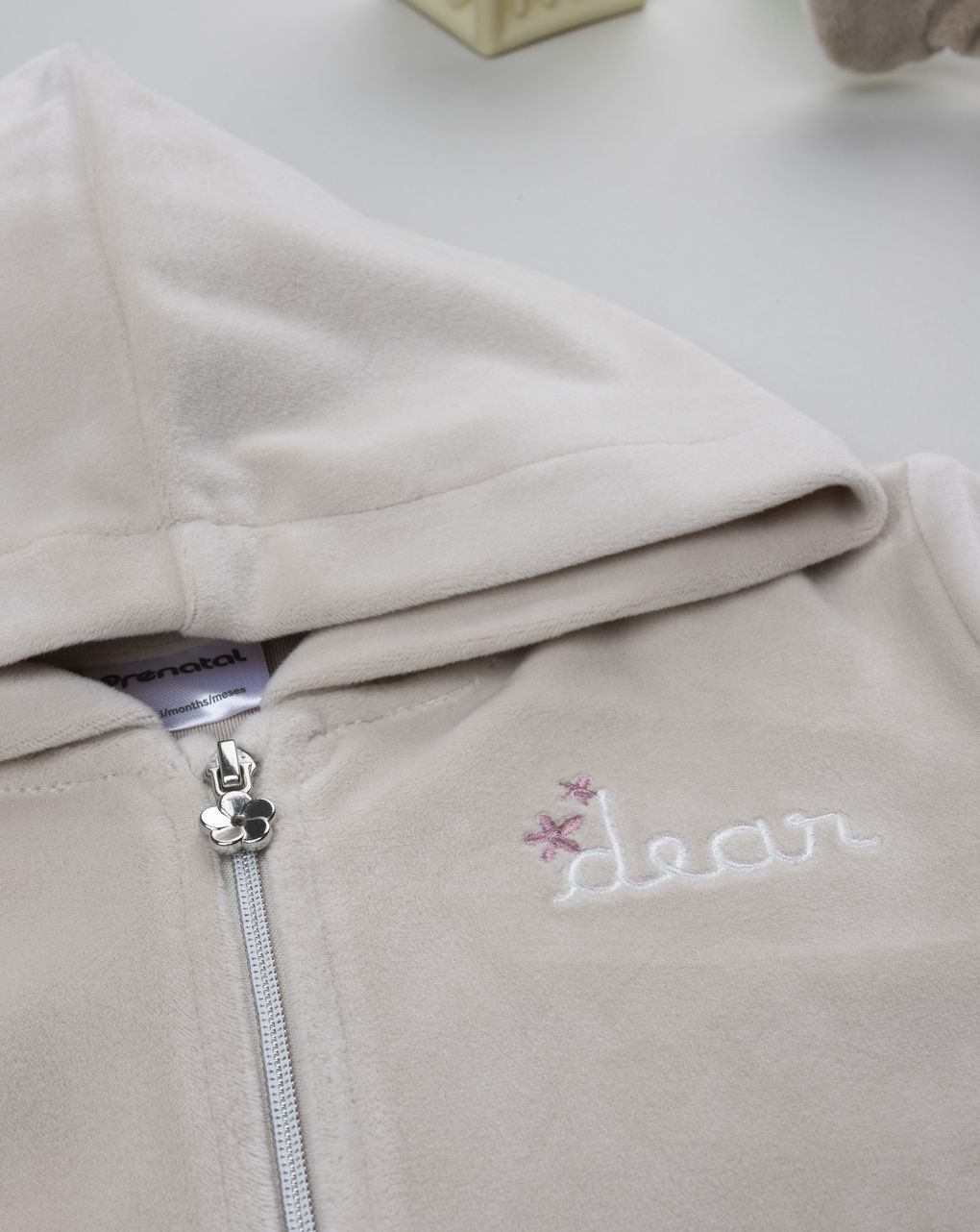βρεφική ζακέτα σενίλ μπεζ dear για κορίτσι - Prénatal