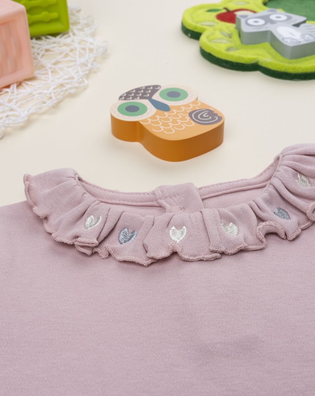 βρεφική μπλούζα ροζ με βολάν για κορίτσι - Prénatal