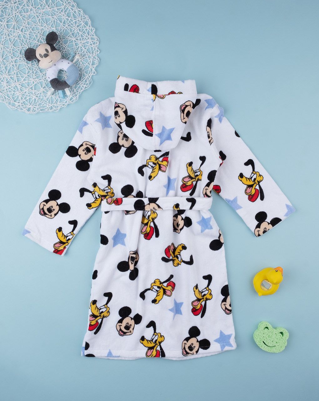 παιδικό μπουρνούζι σενίλ λευκό mickey για αγόρι - Prénatal