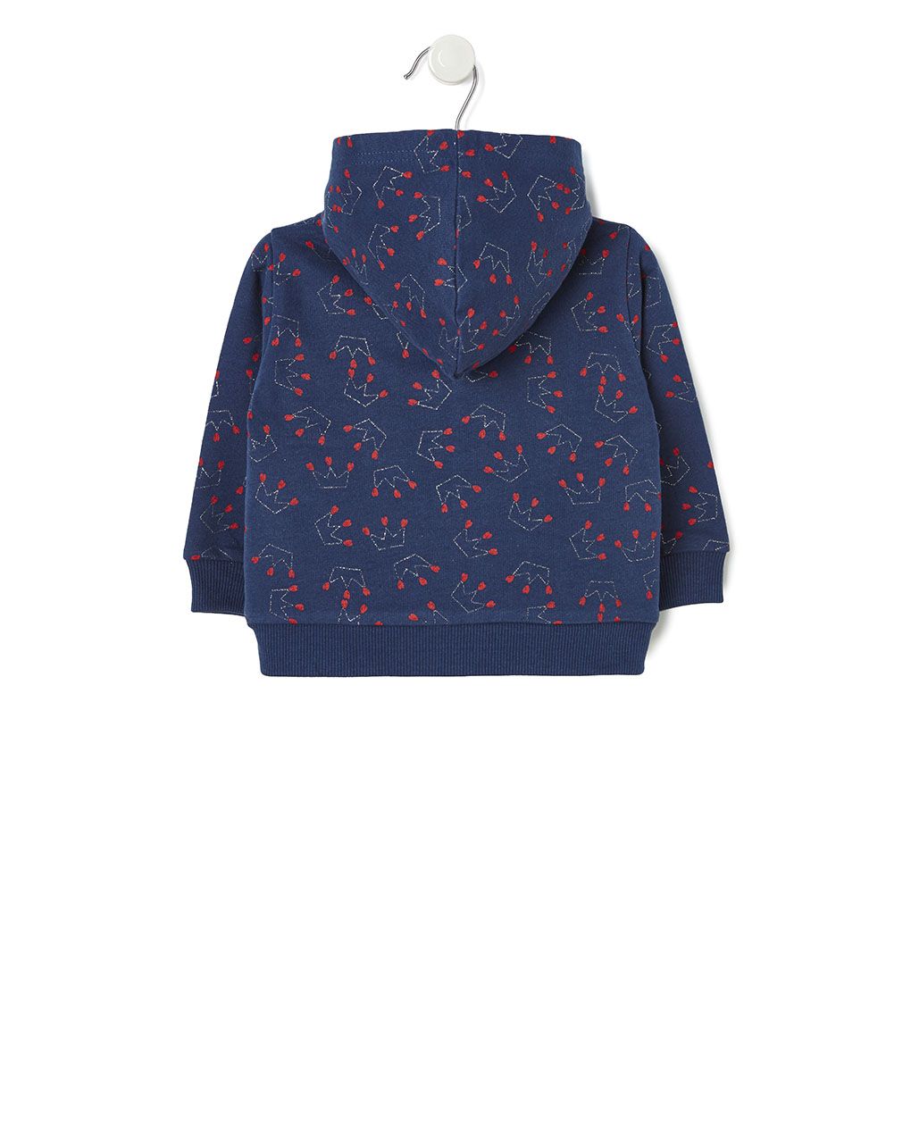 βρεφική ζακέτα φούτερ μπλε με στέμματα για κορίτσι - Prénatal