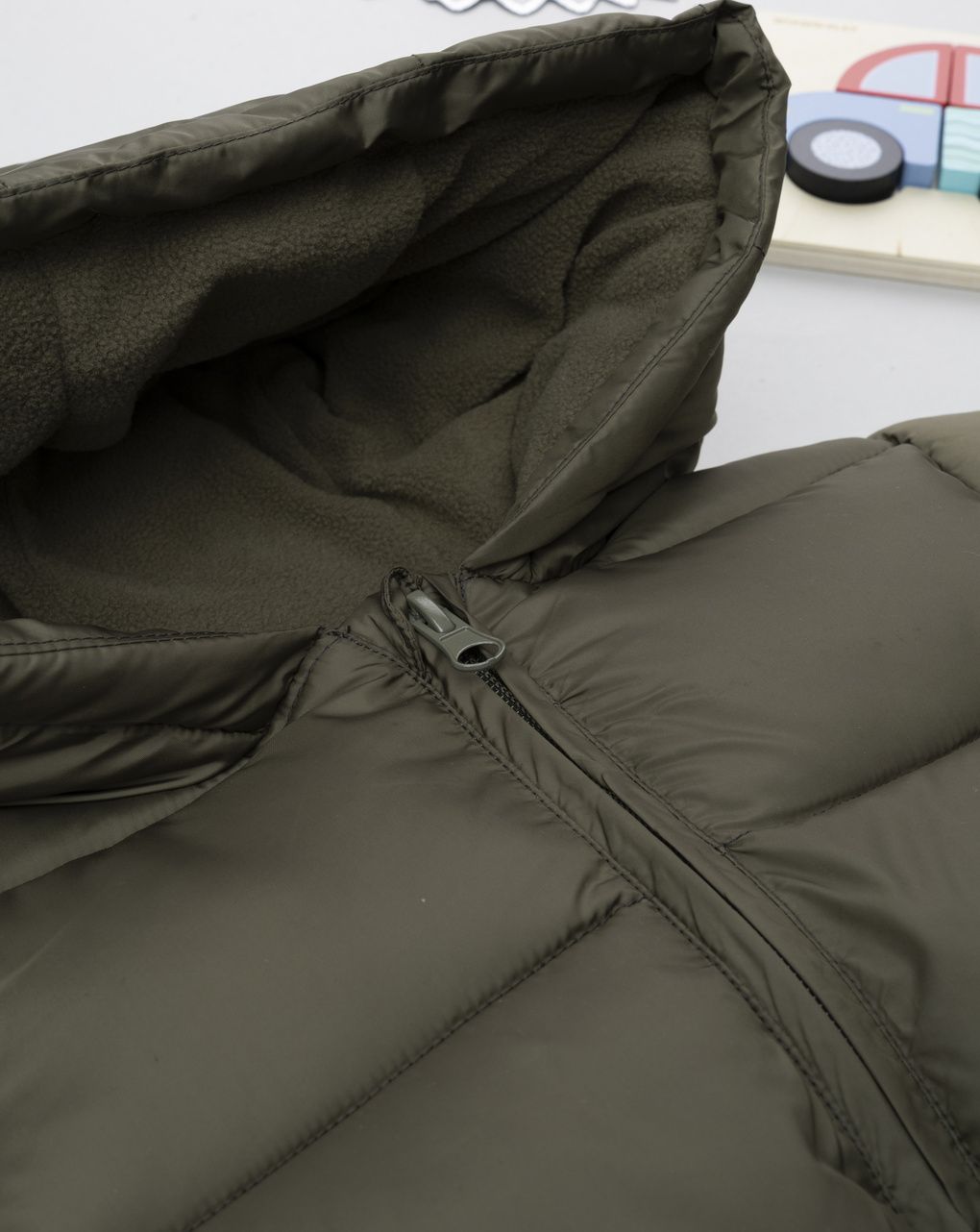 βρεφικό μπουφάν puffer χακί για αγόρι - Prénatal