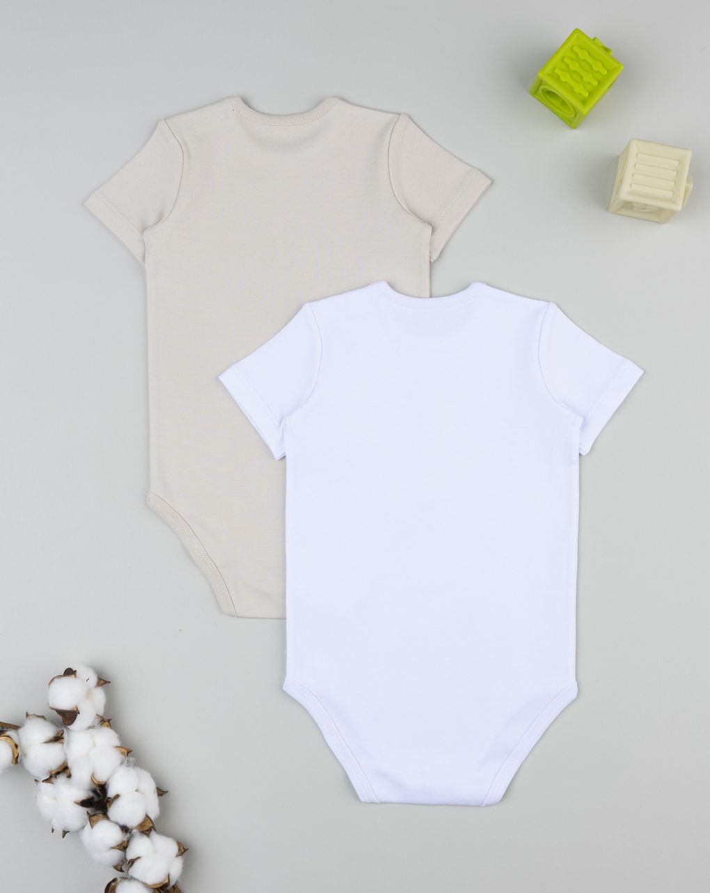 βρεφικά κορμάκια λευκό/μπεζ happy together για αγόρι - Prénatal