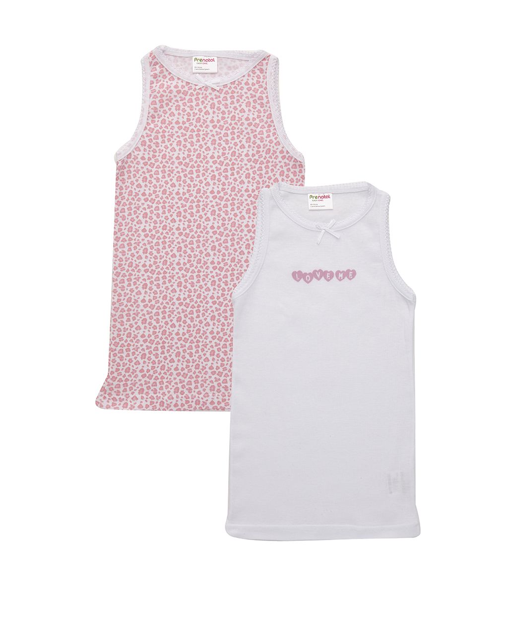παιδικά φανελάκια με καρδούλες πακέτο x2 για κορίτσι - Prénatal
