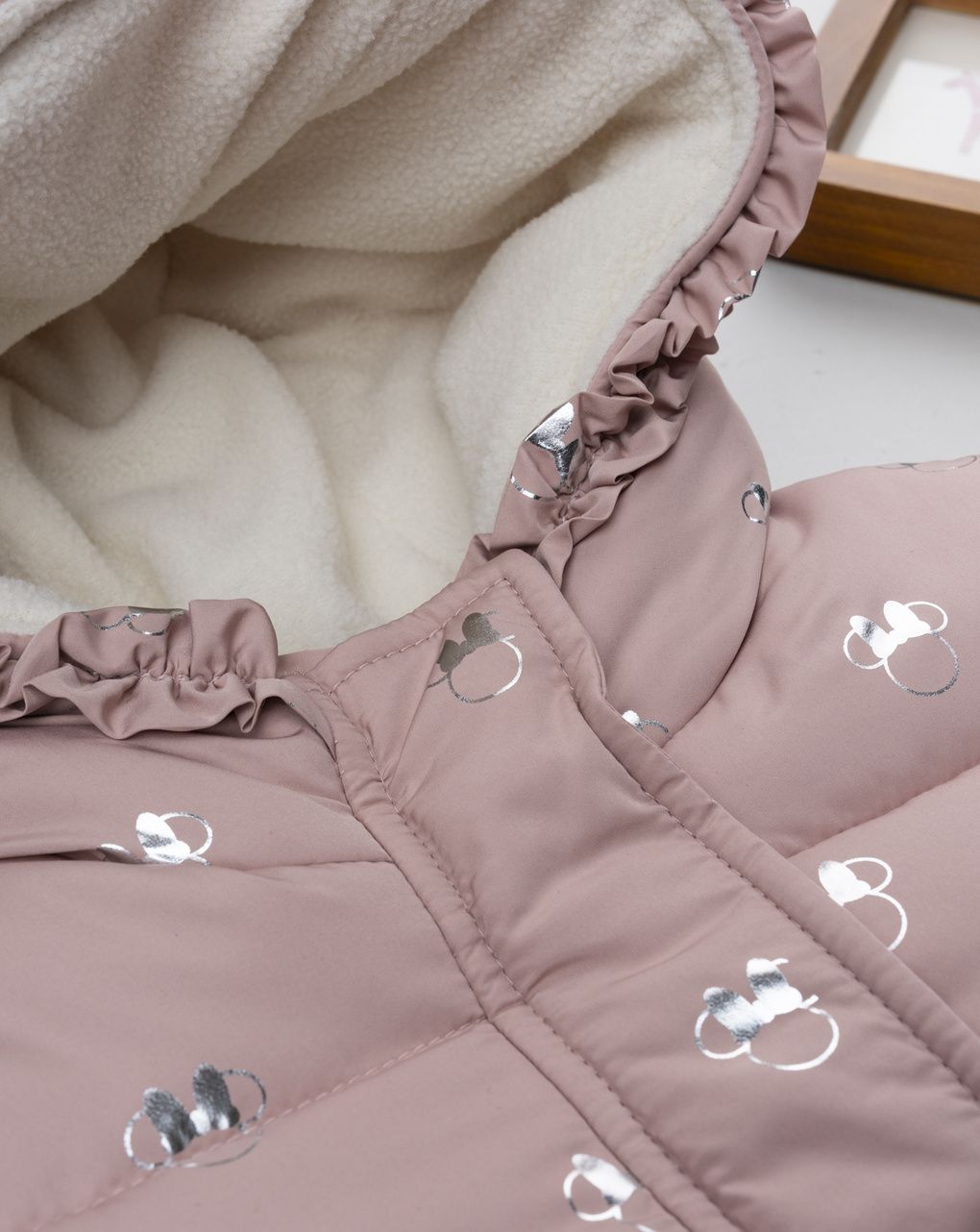 βρεφικό μπουφάν puffer ροζ minnie για κορίτσι - Prénatal