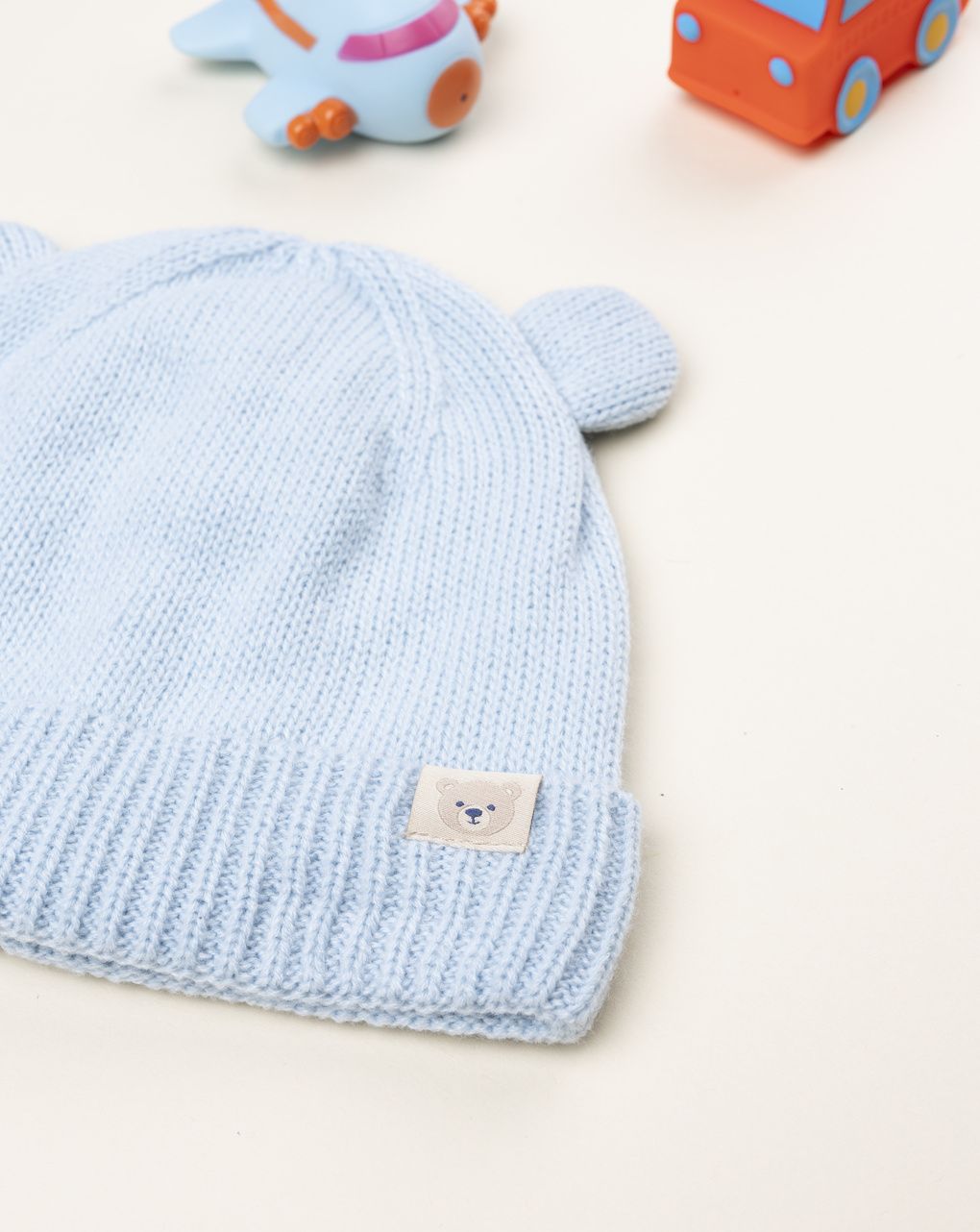 βρεφικό σκουφάκι γαλάζιο με αρκουδάκι για αγόρι - Prénatal