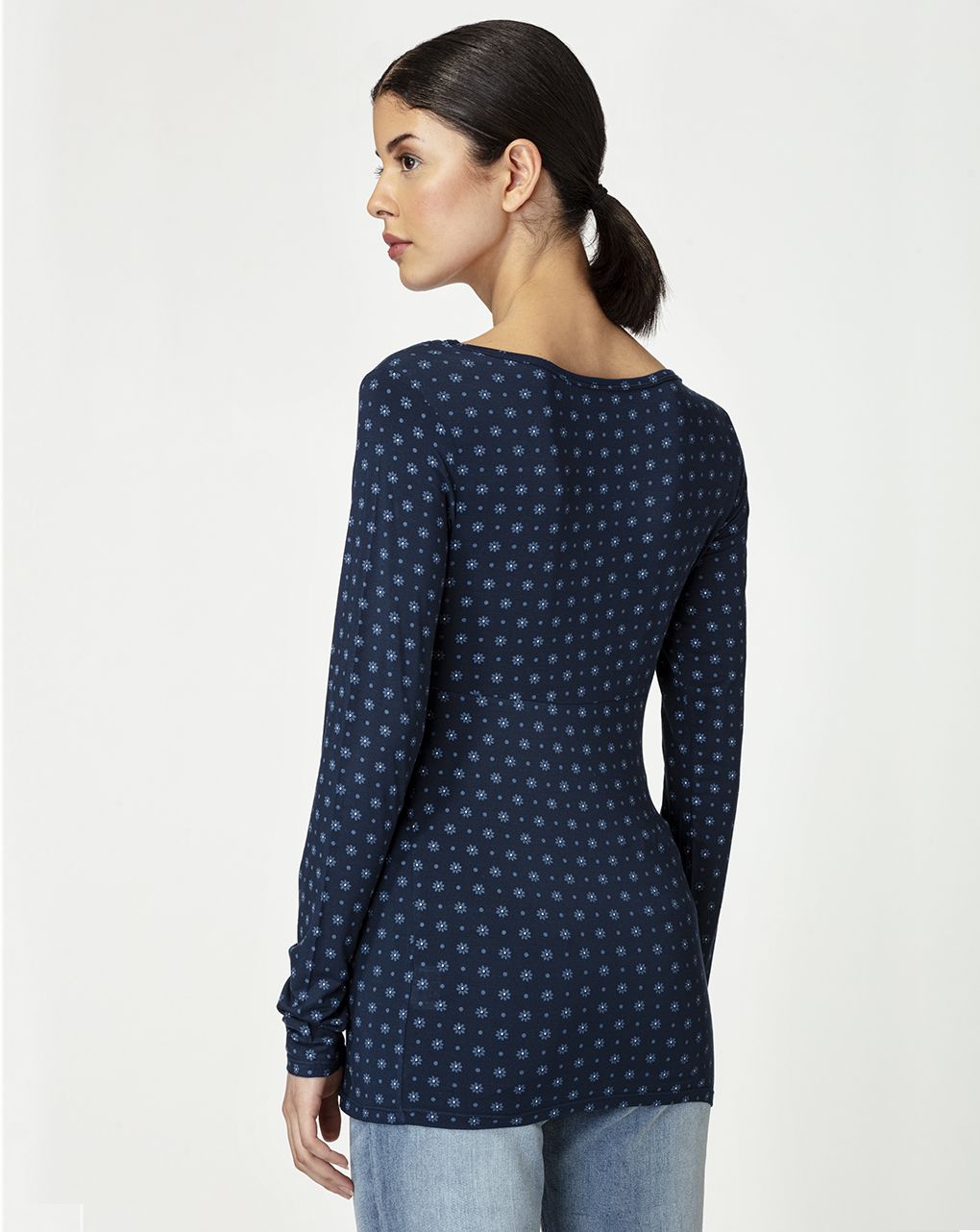 γυναικεία μπλούζα εγκυμοσύνης/θηλασμού μπλε φλοράλ - Prénatal