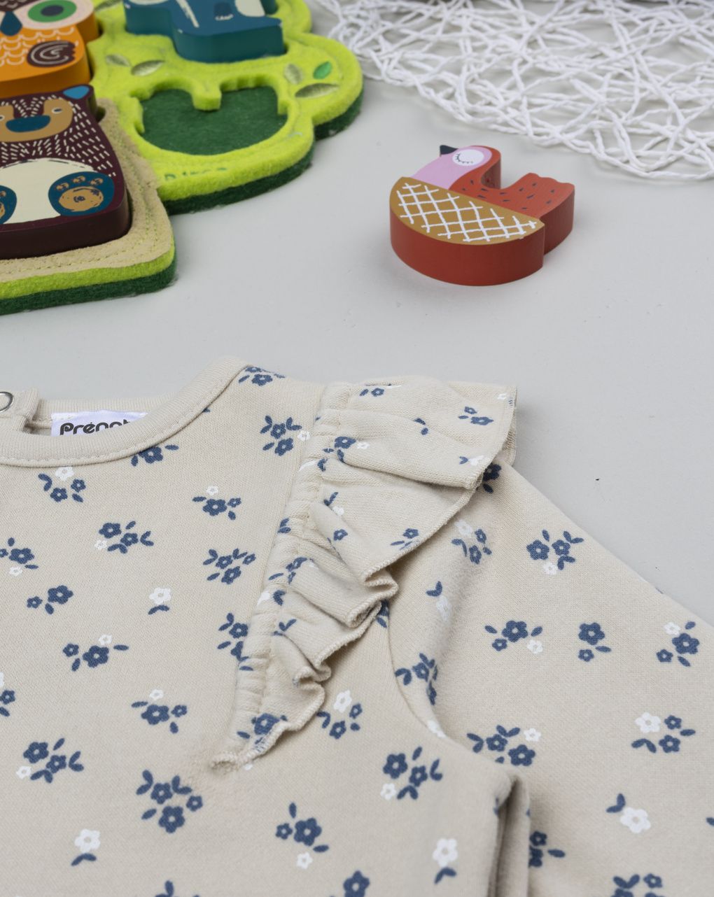 βρεφικό σετ μπλούζα φούτερ και φόρμα με λουλούδια για κορίτσι - Prénatal