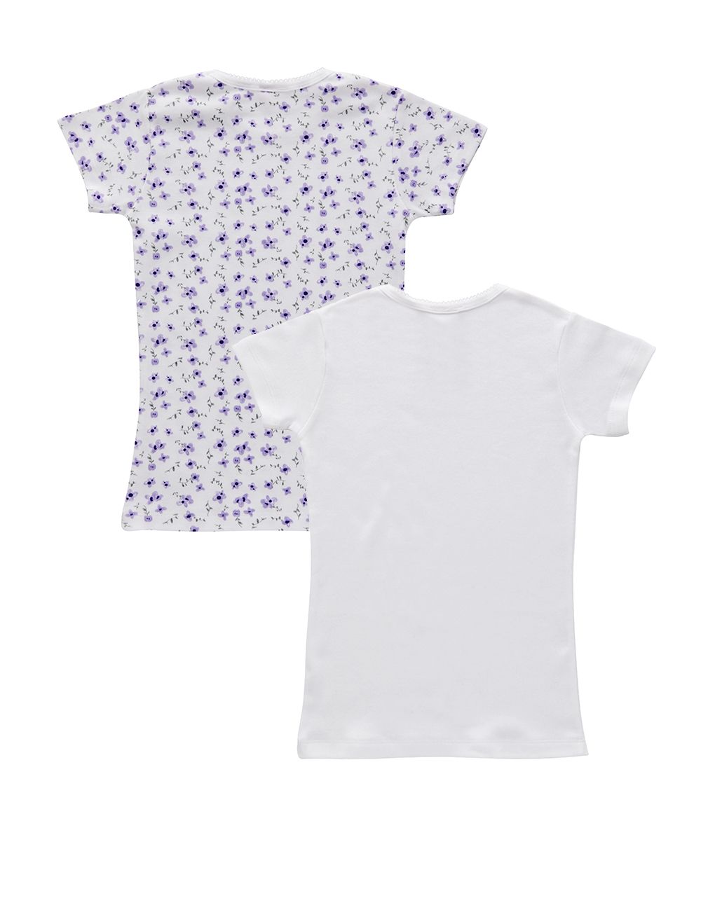 παιδικά φανελάκια με λουλούδια πακέτο x2 για κορίτσι - Prénatal