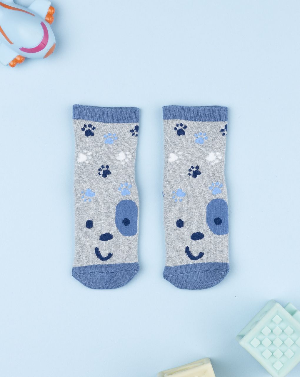 βρεφικές αντιολισθητικές κάλτσες με σκυλάκι για αγόρι